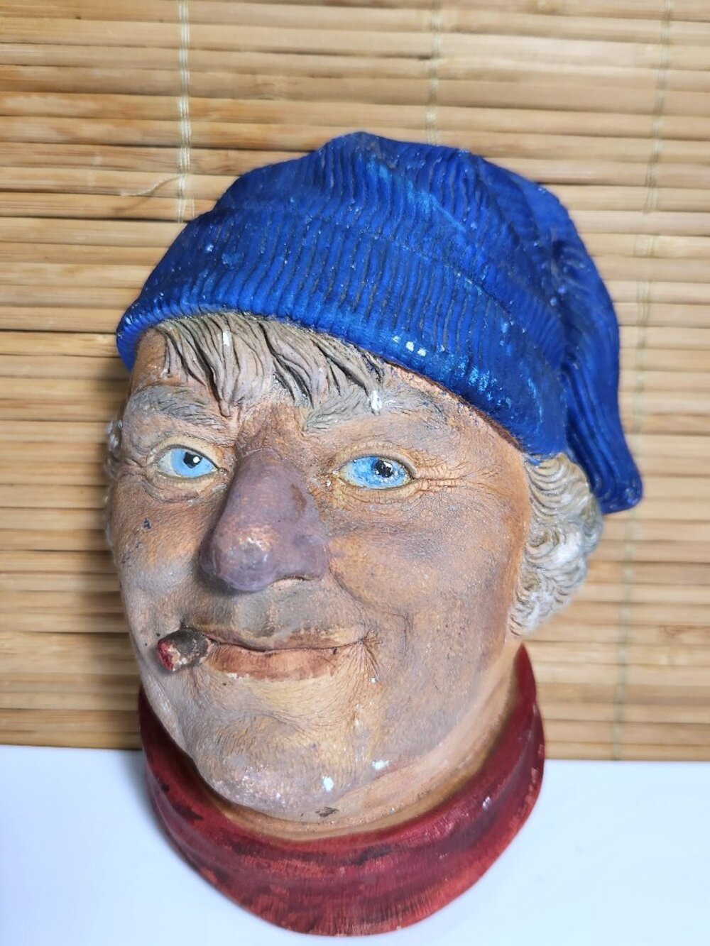 Vintage Legend Products Fisherman Chalkware Head Wall Hanging Mask England 1984